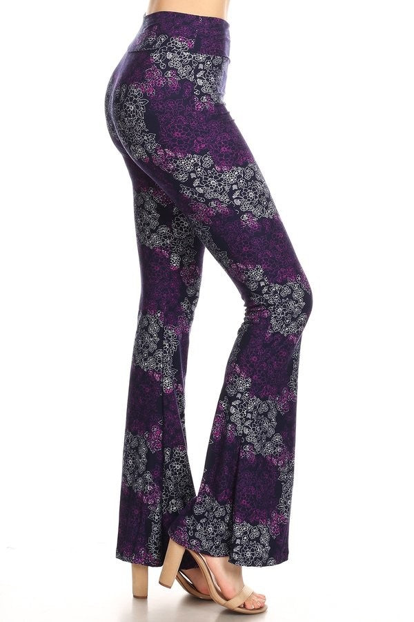 Purple Floral Flare Pants – Le Noir Bazaar1