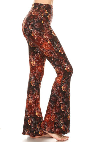 Autumn Floral Flared Pants