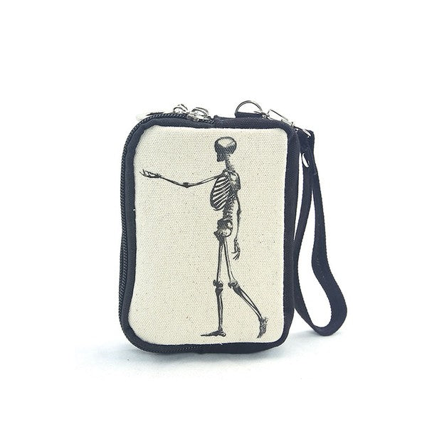 Skeleton Wristlet Pouch