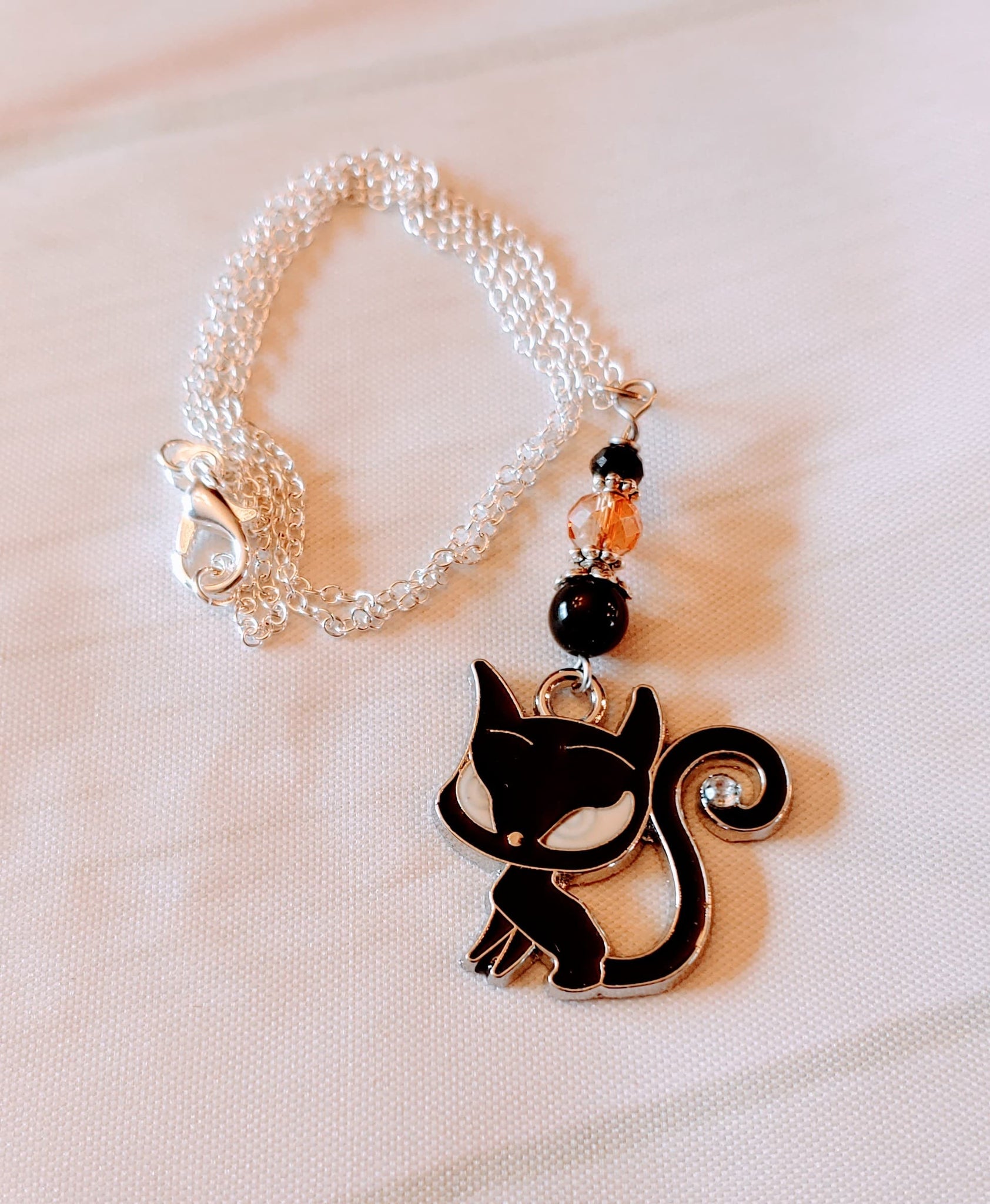 White / Black Cat Necklace, Gold / Silver Plated, Enamel Cat Pendant, Cat  Jewelry, Animal Necklace, Cat Lovers, Pet - Etsy