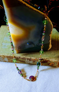 Handmade Mermaid Scale Necklace - Peacock Green
