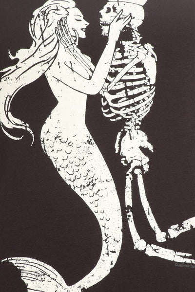 Black mermaid and skeleton tank top