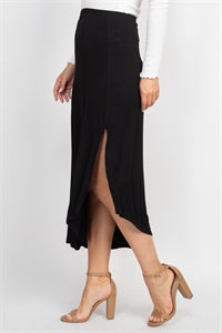 Black Asymetrical Jersey Skirt