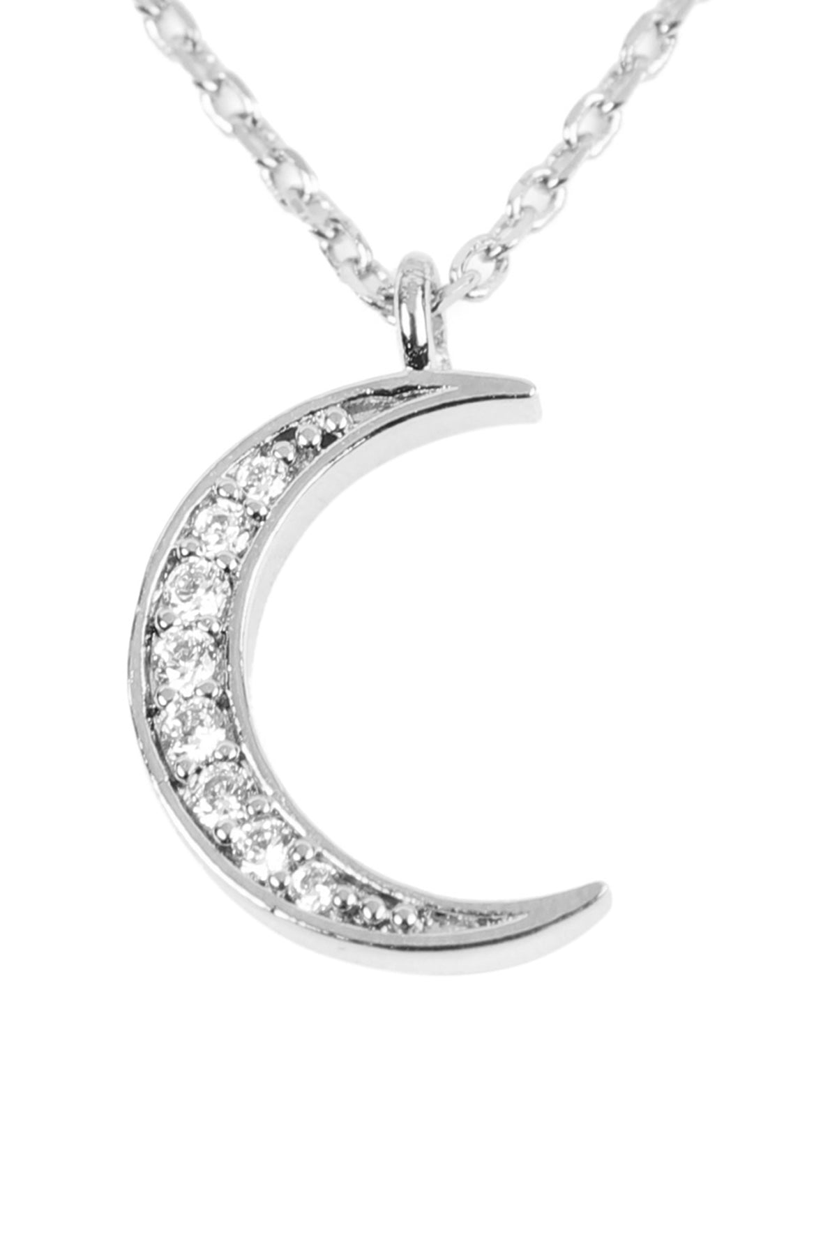 Sparkling Delicate Crescent Moon Necklace