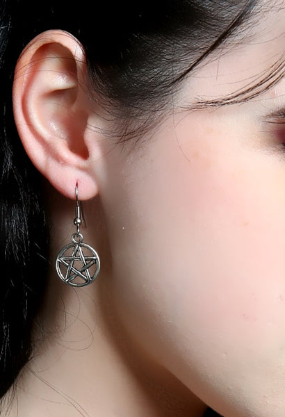 アクセサリー PS: Fairy The Pentacle Dangle Earrings Sterling Silver Faerie Earrings Wiccan Pagan Fairy Jewelry