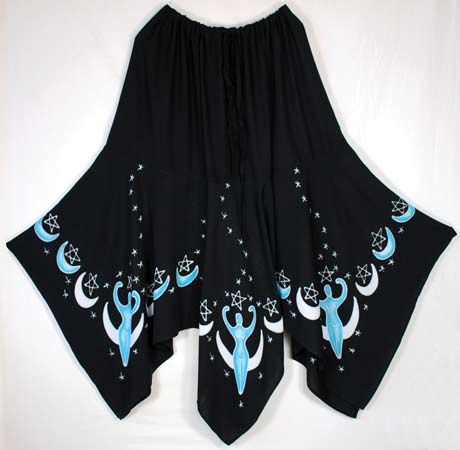 Black Crescent Moon Goddess Skirt