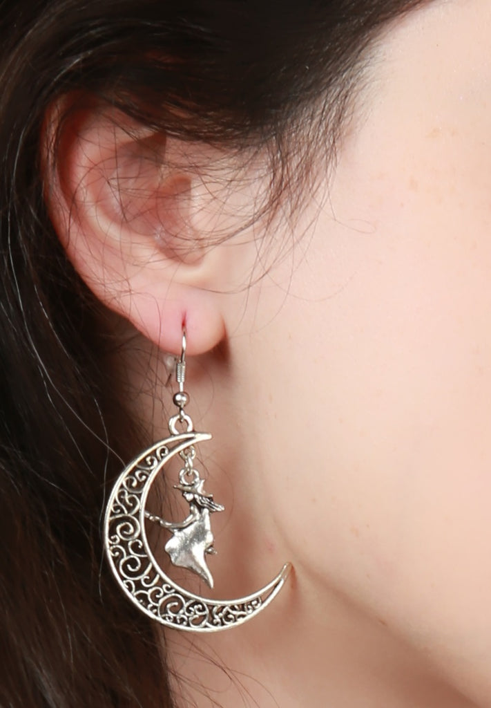 Gold Crescent Moon Dangle Earrings, Moon Phases Jewelry – Fabulous  Creations Jewelry