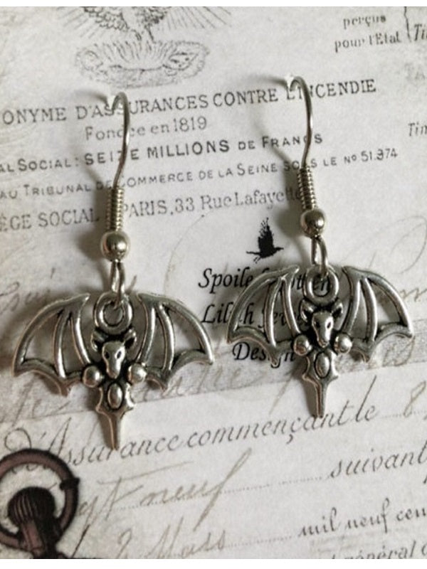 Silver Bat Earrings