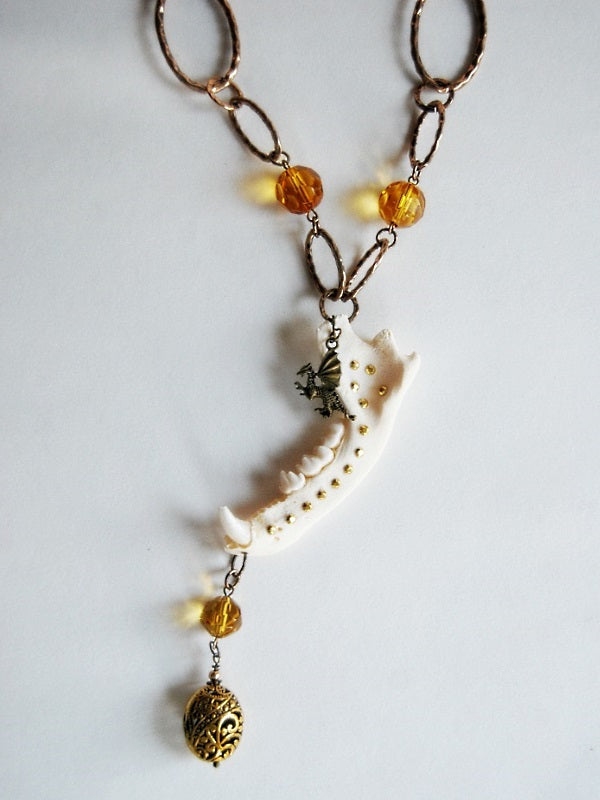 Handmade Dragon Jawbone Necklace
